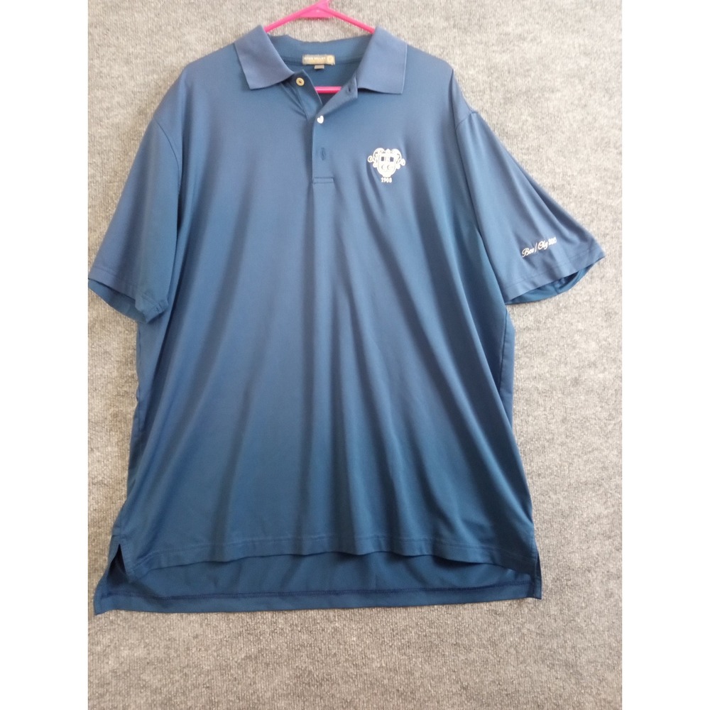 Peter Millar Summer Comfort XL Blue Golf Polo Shirt Bev/Oly 2015 Crest